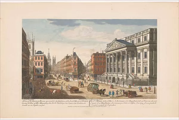 View of the Mansion House in London, 1751. Creator: Thomas Bowles