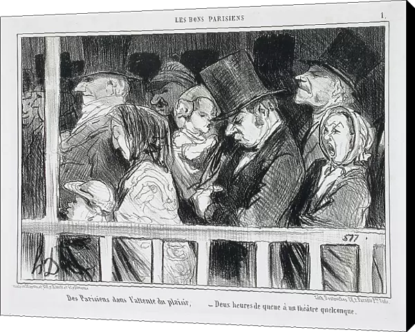 Des Parisiens dans l'attente du plaisir.. 1855. Creator: Honore Daumier