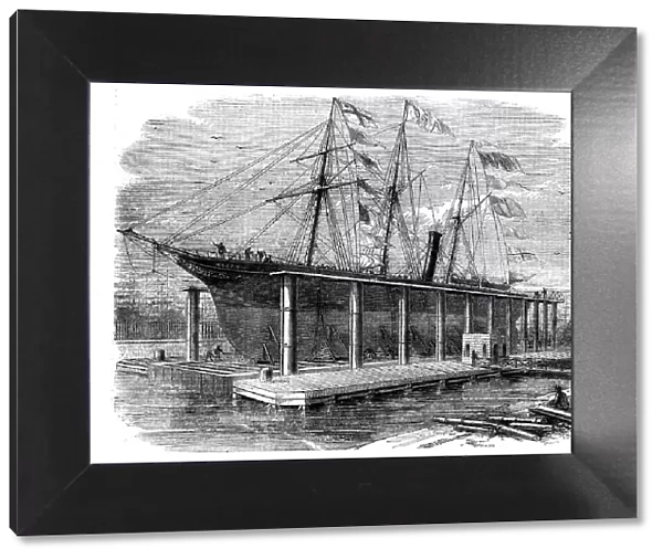 New Hydraulic Lift at the Victoria Docks, 1858. Creator: Walmsley