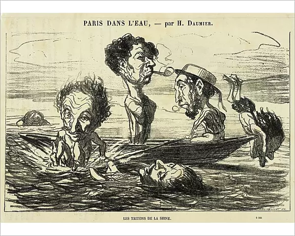 Les Tritons de la Seine, 1864. Creator: Honore Daumier