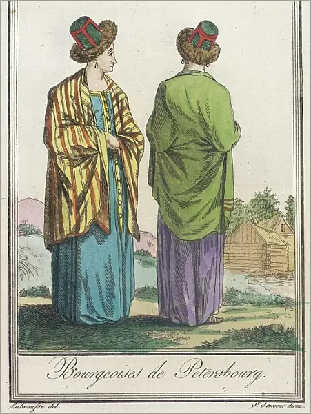 Costumes de Différents Pays, Bourgeoises de Petersbourg, c1797. Creator: Jacques Grasset de Saint-Sauveur
