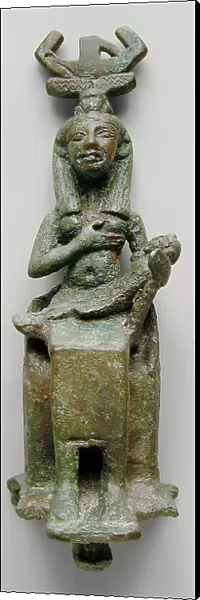 Isis Wearing a Barque Headress Suckling Her Son Horus, Late Period-Ptolemaic Period... Creator: Unknown