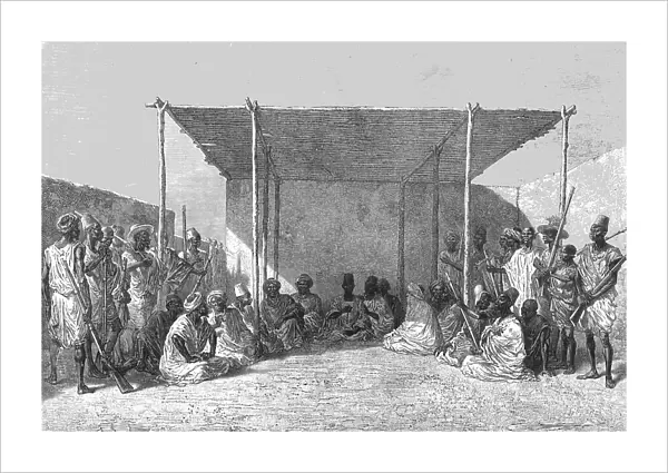 King Ahmadou at a 'Palaver.'; Journey from the Senegal to the Niger, 1875. Creator: Unknown. King Ahmadou at a 'Palaver.'; Journey from the Senegal to the Niger, 1875. Creator: Unknown