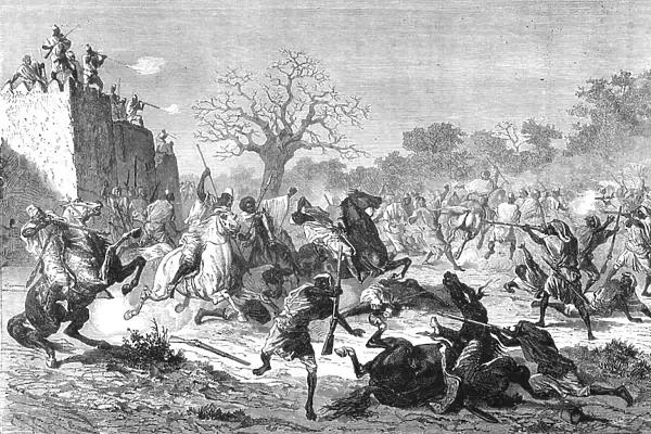 The Bambaras attack the Besiegers; Journey from the Senegal to the Niger, 1875. Creator: Unknown