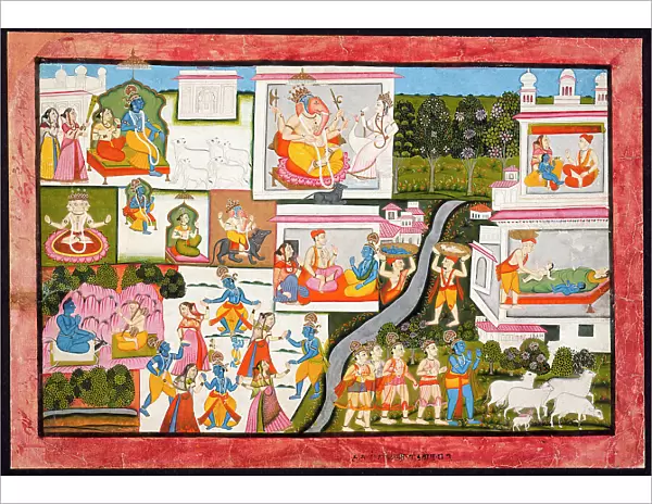 Scenes from the Life of Krishna, Folio from a Bhagavata Purana (Ancient Stories of the Lord), c1775. Creator: Unknown