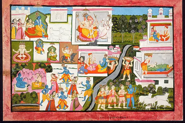 Scenes from the Life of Krishna, Folio from a Bhagavata Purana (Ancient Stories of the Lord), c1775. Creator: Unknown