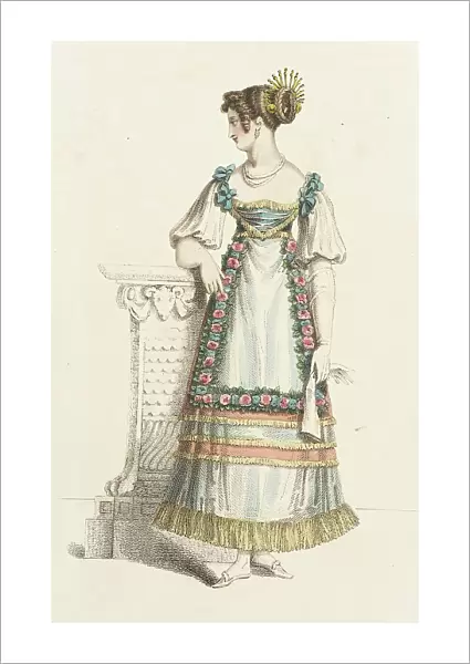 Fashion Plate (Fancy Ball Dress), 1820. Creator: Rudolph Ackermann
