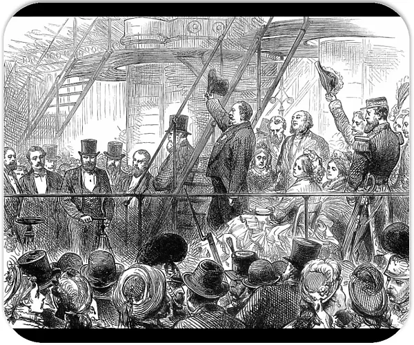 Opening of the American Centennial Exhibition: President Grant Starting the Machinery...1876. Creator: Melton Prior