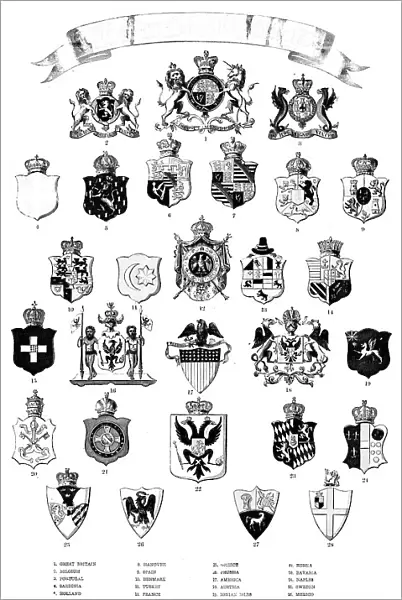 Heraldic crests, 1858. Creator: Unknown