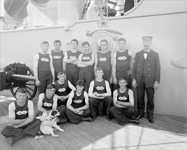 U.S.S. New York, apprentice boat crew, anniversary of Santiago, 1899 July 3. Creator: Unknown