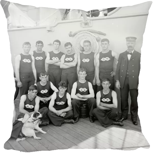 U.S.S. New York, apprentice boat crew, anniversary of Santiago, 1899 July 3. Creator: Unknown