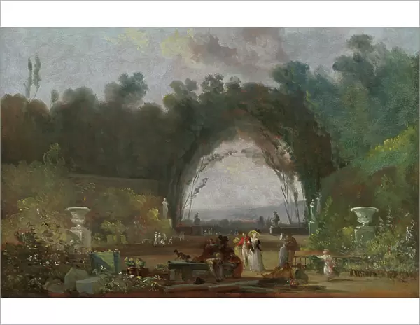 Terrace in the Saint-Cloud park, 1780s. Creator: Louis Gabriel Moreau