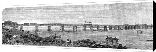 Viaduct over the Taptee, for the Bombay, Baroda, and Central India Railway, 1862. Creator: Unknown