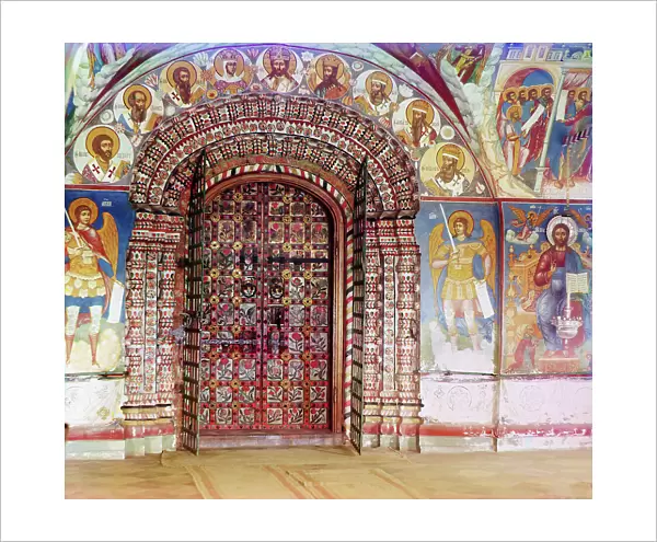 Entrance into the Church of Saint John the Precursor, from the gallery... Yaroslavl, 1911. Creator: Sergey Mikhaylovich Prokudin-Gorsky