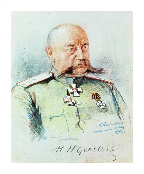 Portrait of Nikolai Nikolayevich Yudenich (1862-1933), 1916. Creator: Misernjuk, Michail Jakowlewitsch (around 1880-nach 1929)