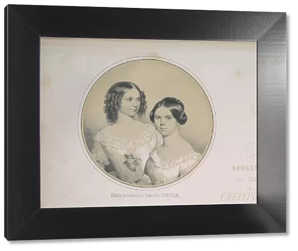 Portrait of Wilhelmine (1839-1911) and Amalie Neruda (1834-1890), 1851. Creator: Timm, Wassili (George Wilhelm) (1820-1895)