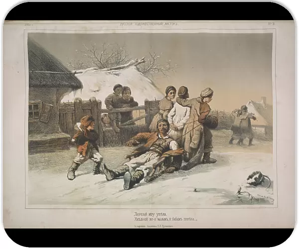 Drunk man - fun for children and women, 1861. Creator: Timm, Wassili (George Wilhelm) (1820-1895)
