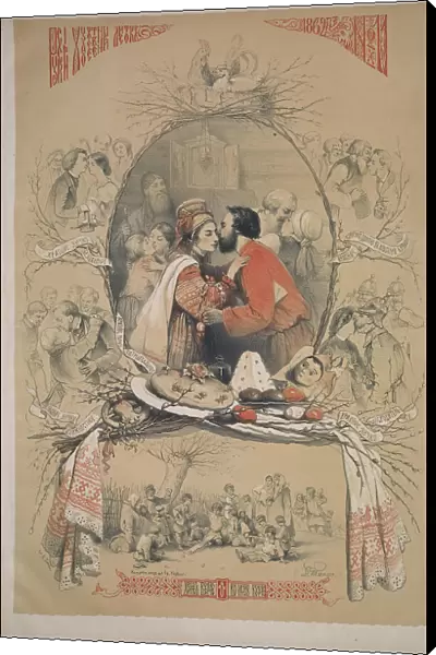 The Easter kiss, 1862. Creator: Timm, Wassili (George Wilhelm) (1820-1895)