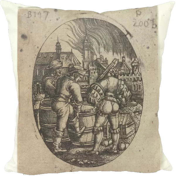 The sentinel at the powder kegs. Creator: Beham, Hans Sebald (1500-1550)