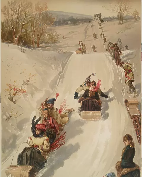 The sledding, c.1880. Creator: Sandham, Henry (1842-1910)