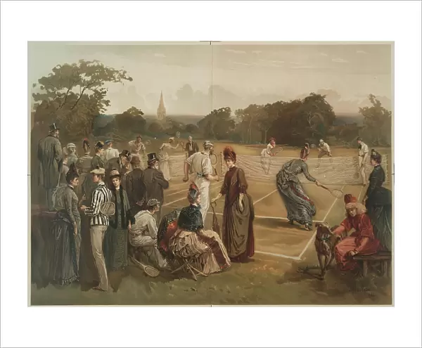 Lawn Tennis (Rasentennis), c.1880. Creator: Sandham, Henry (1842-1910)