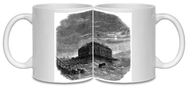 The War in America: Fort Lafayette, the Federal Bastille for political prisoners, 1862. Creator: Smyth