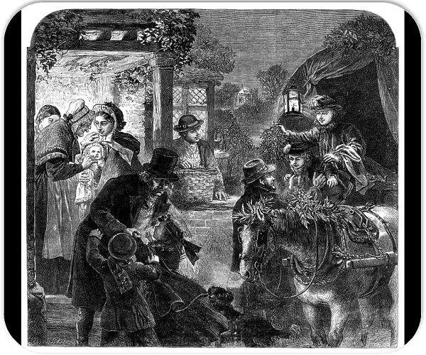 A Visit to the Old Folk on Christmas Eve - drawn by Alfred Hunt, 1864. Creator: Mason Jackson