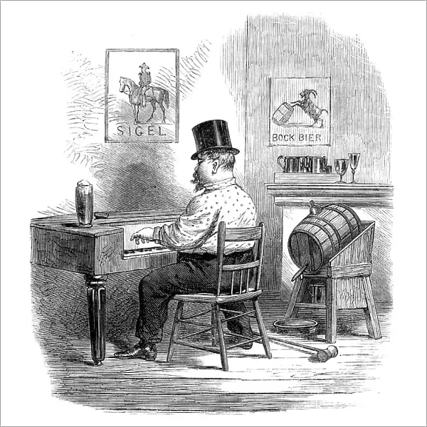 Sketches from New York: entertainment in a lager beer saloon, 1864. Creator: Unknown