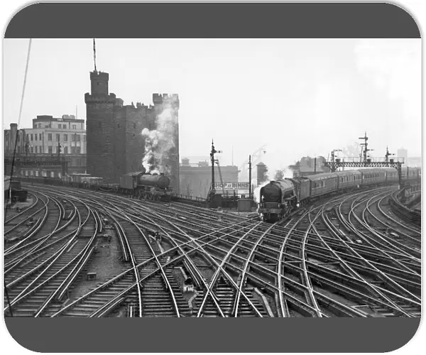 Tracks leading into Newcastle station