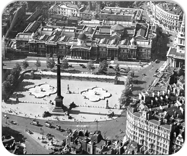 Aerial view of the National Gallery and Trafalgar Square 1924
