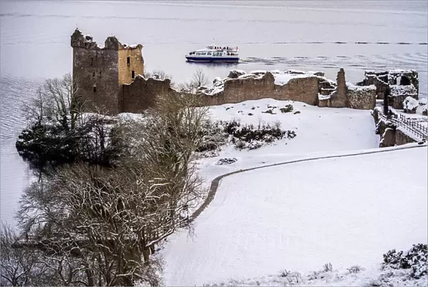 Urquhart Castle in the snow