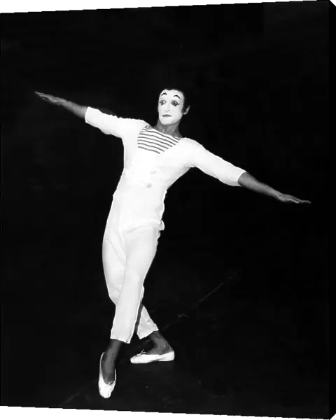 French mime artist Marcel Marceau during rehearsals at the Picca