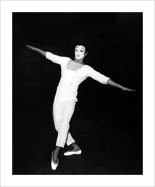 French mime artist Marcel Marceau during rehearsals at the Picca