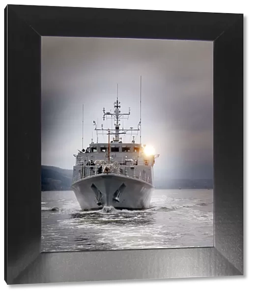 HMS Blyth. Royal Navy Sandown Class Minehunter HMS Blyth is pictured sailing