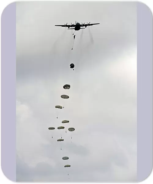 Soldiers from 3 Para Parachute from a Hercules Aircraft