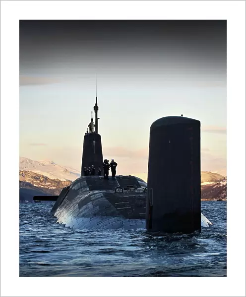 Nuclear Submarine HMS Vanguard Returns to HMNB Clyde, Scotland