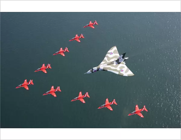 Red Arrows Farewell to Vulcan