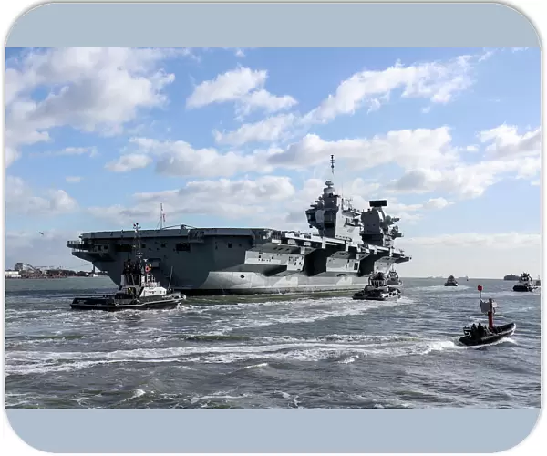 Hms Queen Elizabeth Leaves Portsmouth for Helicopter Trials