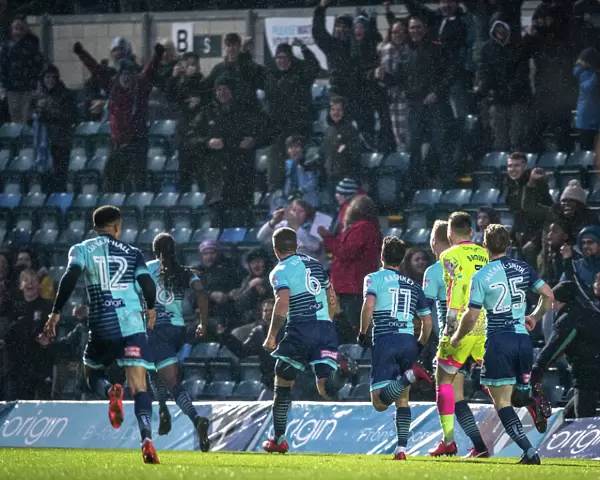 Marcus Bean celebrates after scoring against Carlisle United