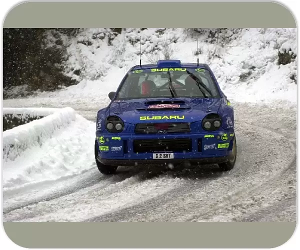 2001 World Rally Championship: Richard Burns during shakedown in his Subaru Impreza 44S