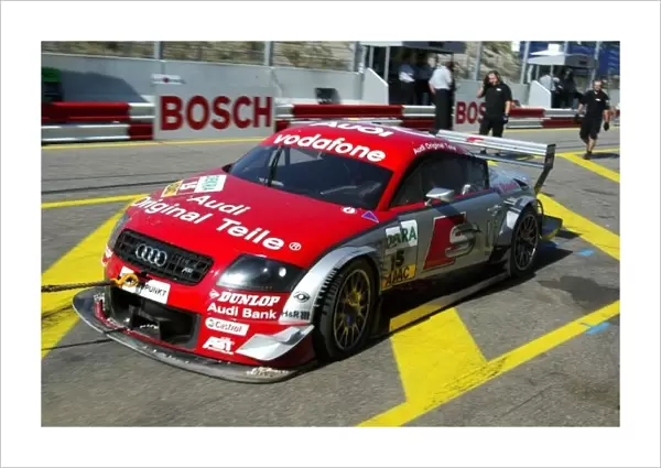 DTM. The damaged car of Peter Terting (GER),s line Audi Junior Team