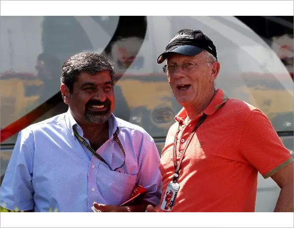 Formula One World Championship: Vicky Chandhok with Jan Mol father of Michiel Mol