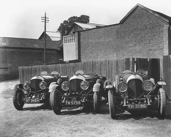 1929 Le Mans 24 hours - Bentley: Old No 1 Speed Six and two 4. 5 litre cars - the one on the right was the first, effectively a 3  /  4. 5