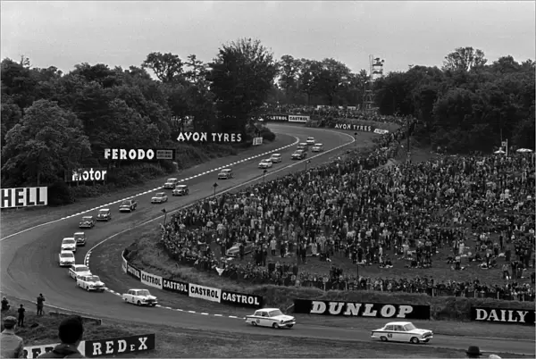 1964 British Saloon Car Championship: Sir John Whitmore, 1st position leads Jackie Stewart 2nd position, Sir Jack Sears, 3rd position and Bob Olthoff