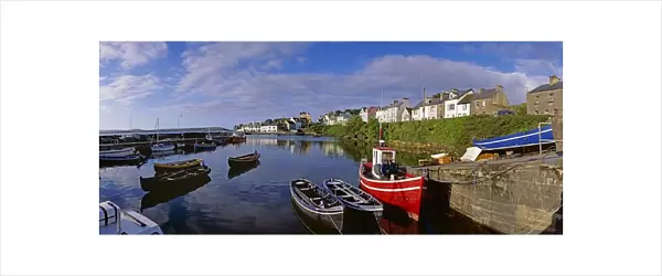 Fishing Boats Moored At A Harbor, Connemara, County Galway, Republic Of Ireland
