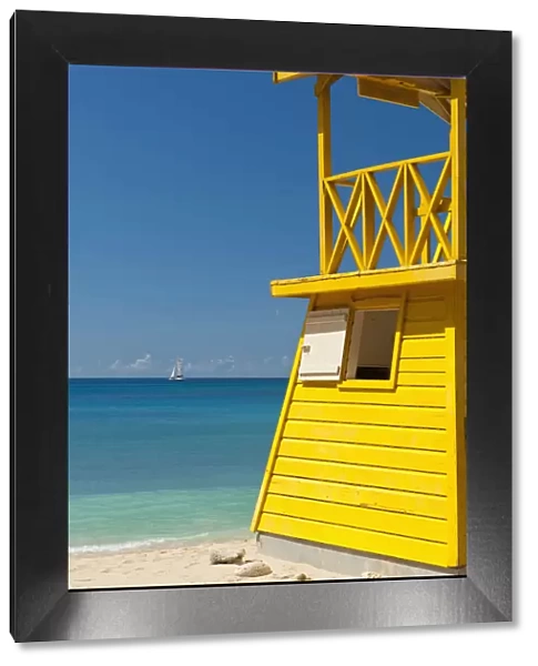 Barbados, Oistins, Lifeguards tower on beach; Holetown