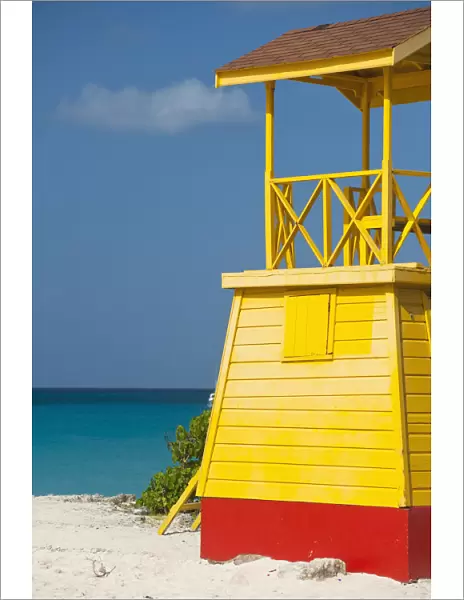 Barbados, Lifeguards tower on Miami Beach; Oistins