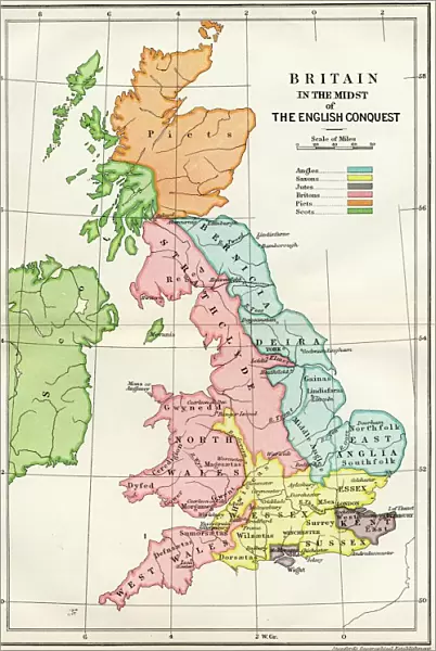 Map Of Britain In The Midst Of The English Conquest From A Short History Of The English People By John Richard Green Published By Macmillan And Co 1911