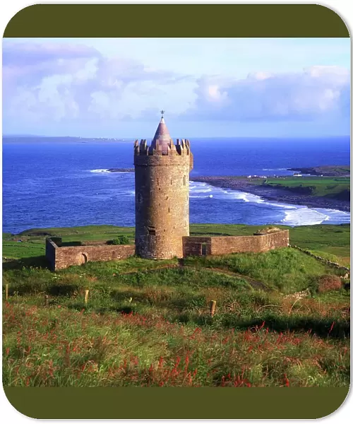 Doonagore Castle, Co Clare, Ireland, 16Th Century Tower House Overlooking The Atlantic Ocean