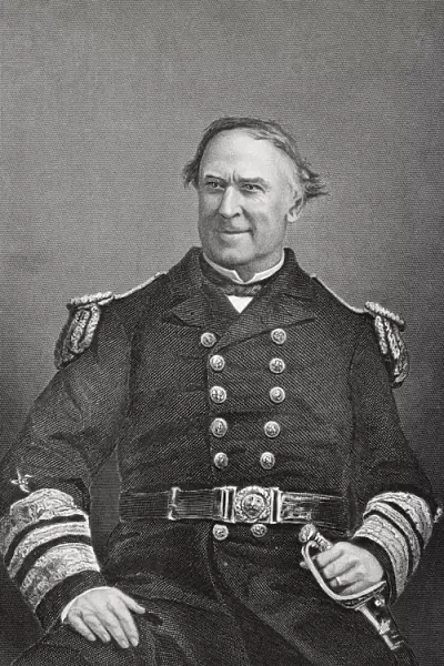 David Glascoe Farragut 1801 - 1870. American Admiral On Union Side During Civil War. From Last Photograph Taken Of Him